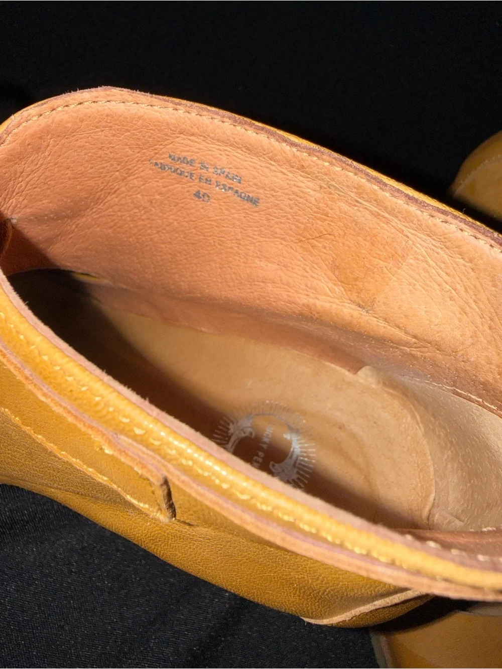 Anthropologie Lucky Penny Camel Leather Wedges